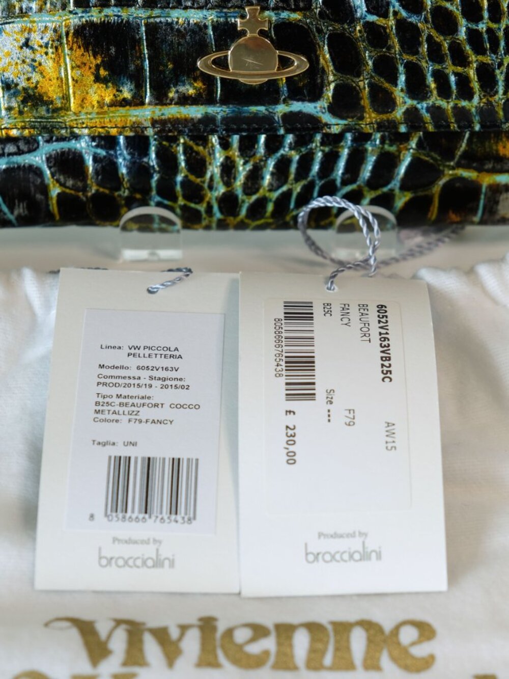 Vivienne Westwood Clutch/Crossbody Bag, Croc texture, Multicolor - Picture 11 of 11